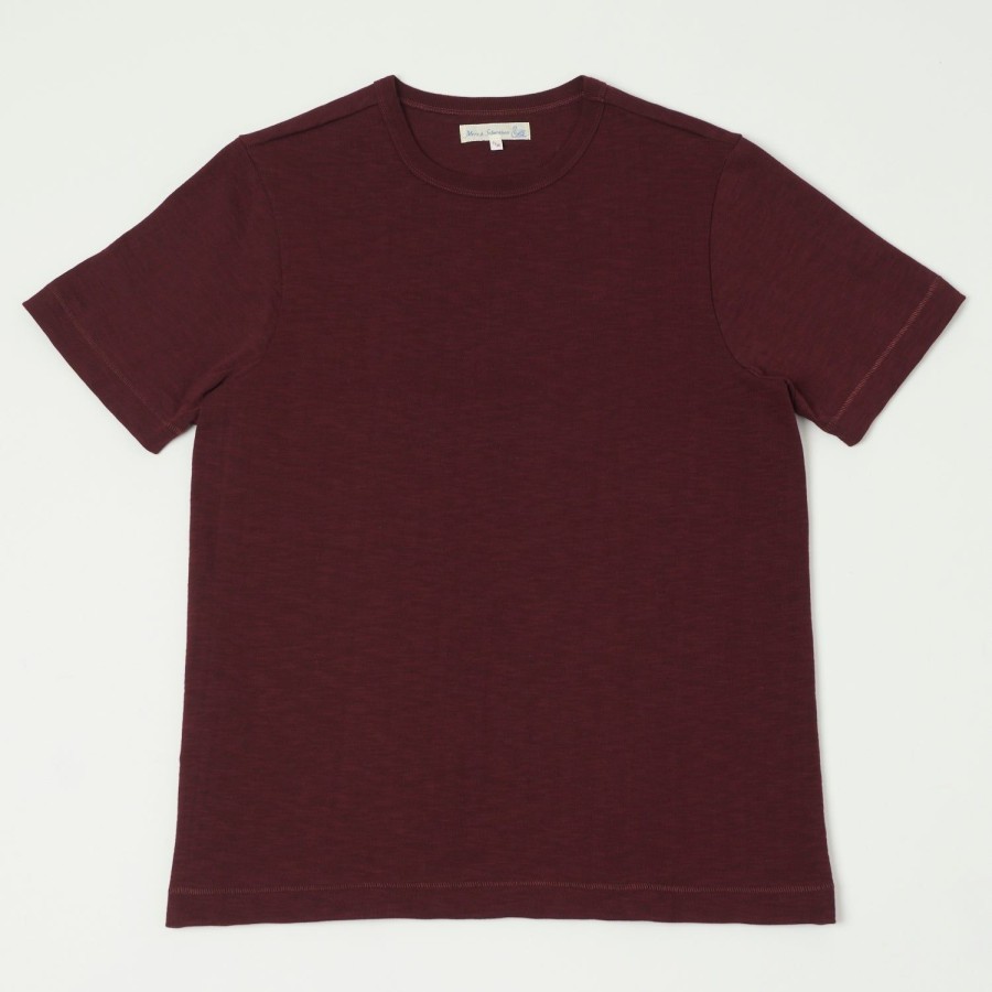 Clothing Merz b. Schwanen | Merz B. Schwanen 2S14 Heavy Crew Neck Tee - Ruby Red