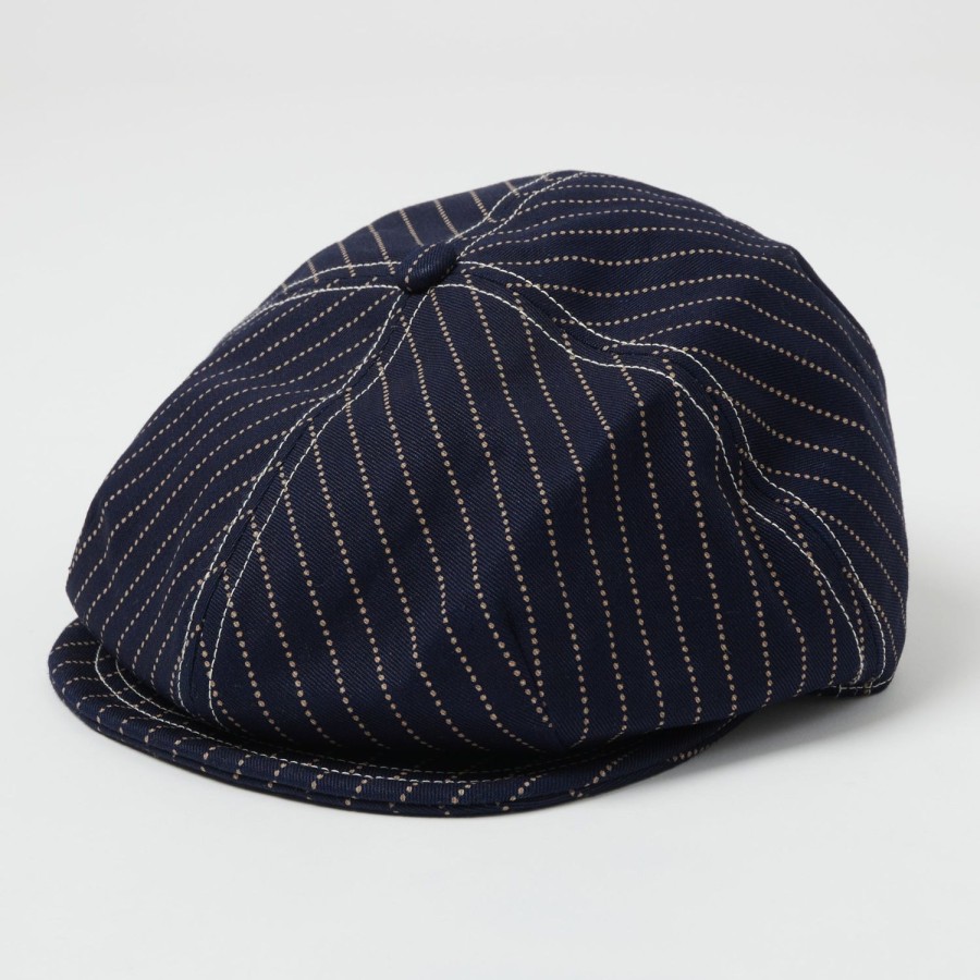 Accessories Freewheelers & Co | Freewheelers 'Union Special' Cassady Casquette - Indigo Wabash Stripe