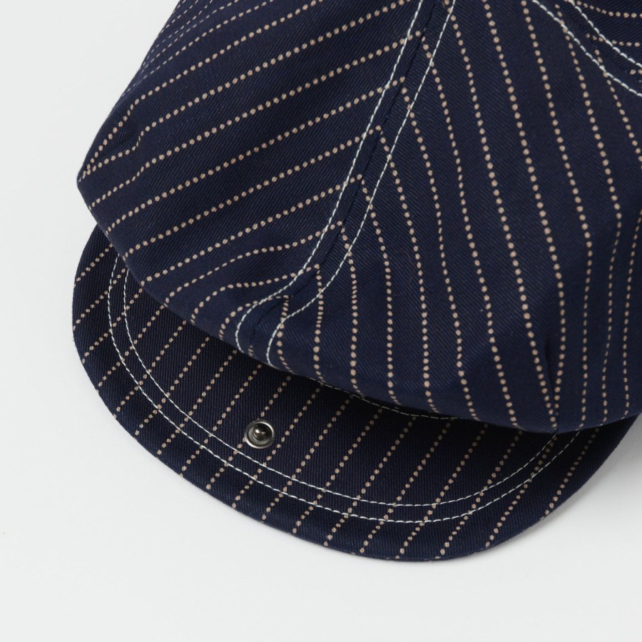 Accessories Freewheelers & Co | Freewheelers 'Union Special' Cassady Casquette - Indigo Wabash Stripe