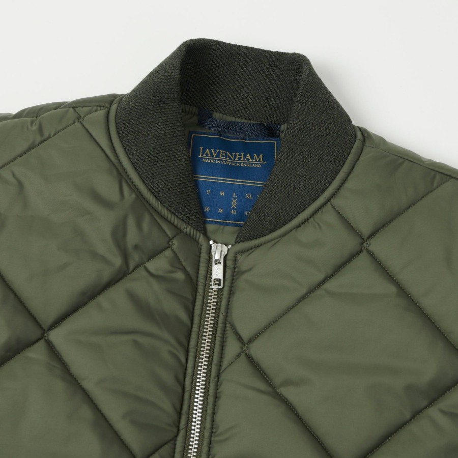 Clothing Lavenham | Lavenham Big Quilt Bomber Jacket - Olive Green