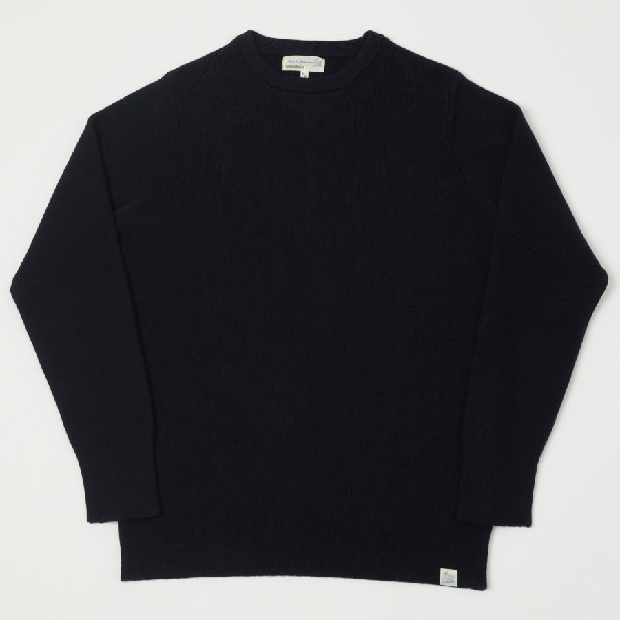 Clothing Merz b. Schwanen | Merz B. Schwanen Mwcc01 Ribbed Merino Pullover - Dark Navy