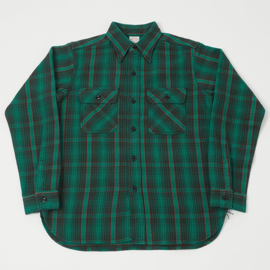 Clothing Warehouse & Co | Warehouse 3104 Flannel Shirt 'C Pattern' - Green